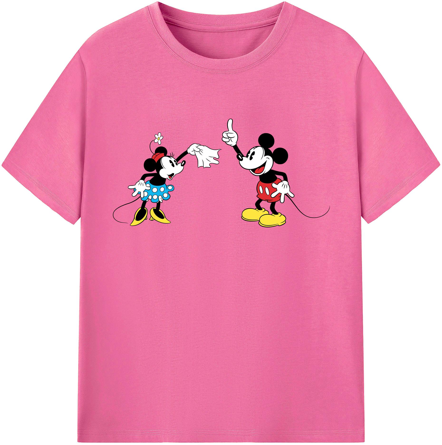 （画像用） ミッキーマウス Mickey Mouse レディースカジュアルプリントTシャツ（綿100％）